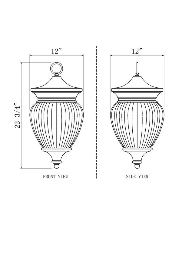 Z-Lite Davina Outdoor Chain Mount Lantern Black | Lighting House Orillia