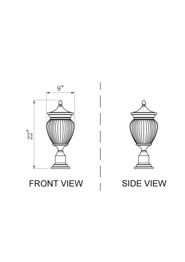 Z-Lite Davina Outdoor Pier Mount Fixture 3-Light Black | Lighting House Orillia