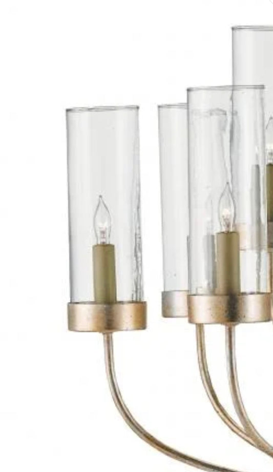 Currey & Company Hove 16-Light Chandelier, Silver Granello, View 2 | Lighting House Orillia