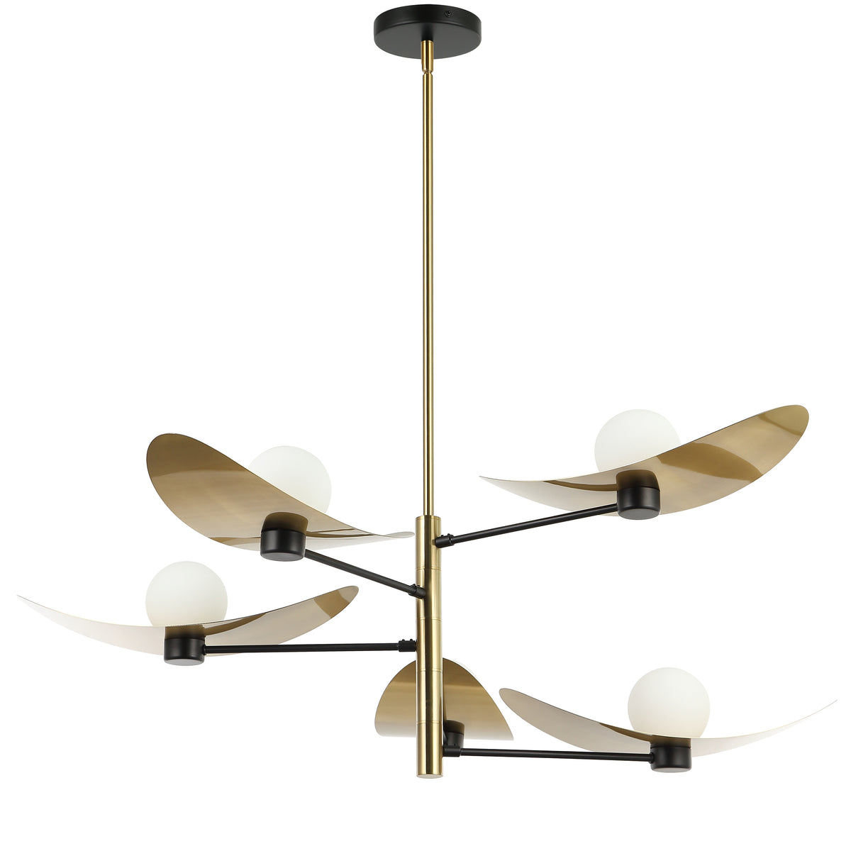 Dainolite Christobel Chandelier Aged Brass Matte Black Two-Tone - Lighting House Orillia
