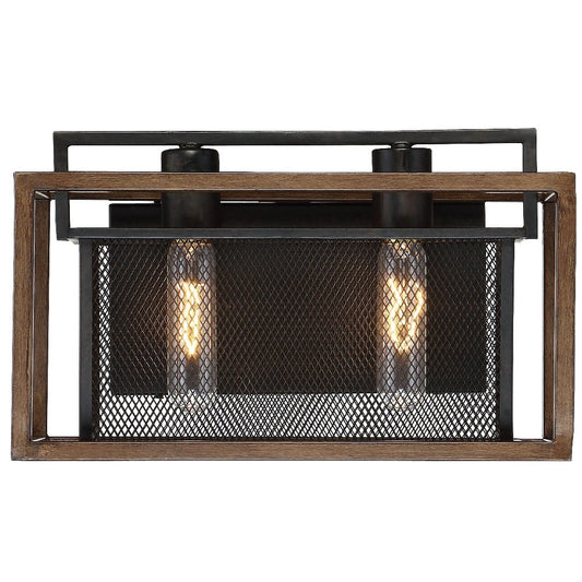 Varaluz Rio Lobo 2-Light Vanity Light - Dark Oak/Black