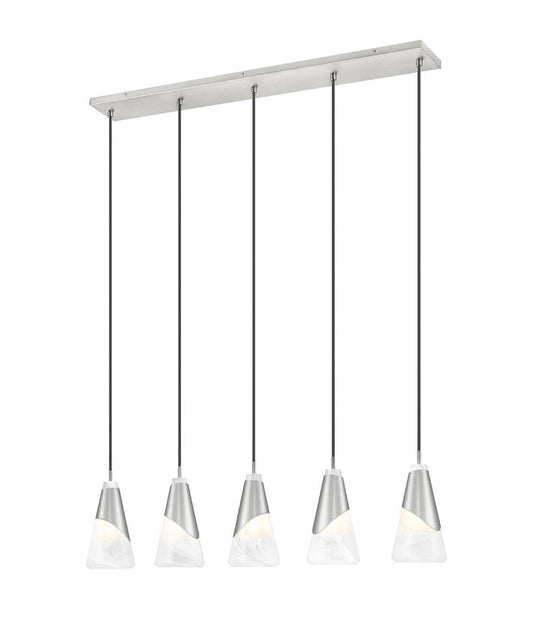 Z-Lite Chandelier Aimie 5 Light Linear Brushed Nickel - Lighting House Orillia