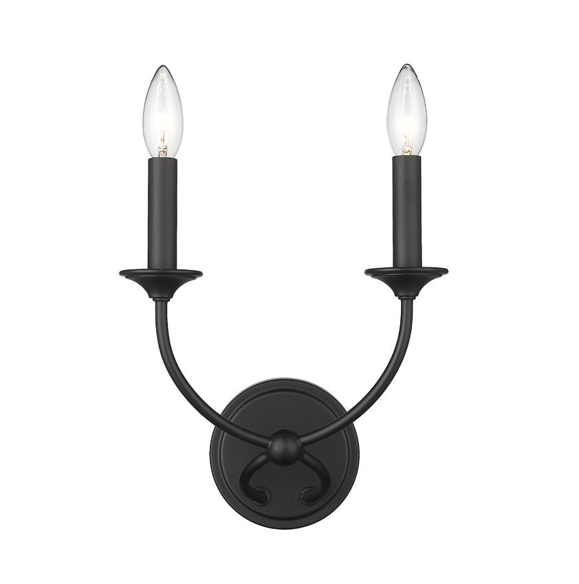 Z-Lite Arabella Wall Sconce 2-Light Matte Black | Lighting House Orillia