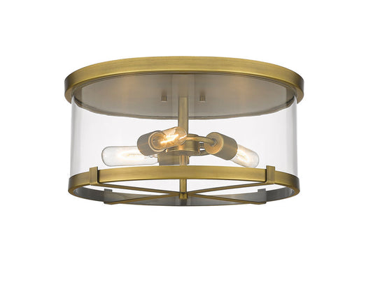 Z-Lite Callista Flush Mount 3-Light Rubbed Brass | Lighting House Orillia