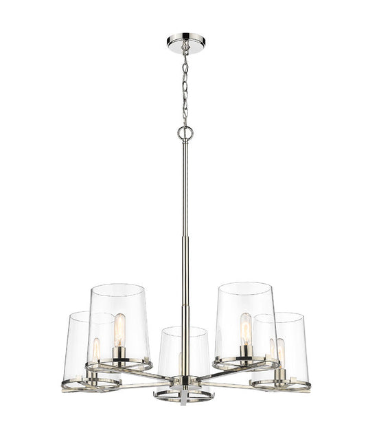 Z-Lite Callista 5-Light Chandelier Polished Nickel | Lighting House Orillia