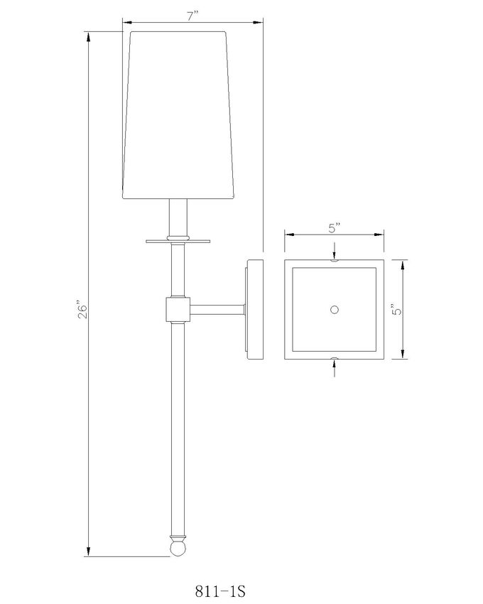 Z-Lite Camila Wall Sconce Dimensions
