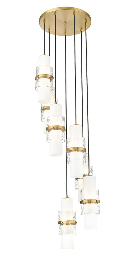 Z-Lite Cayden 7-Light Round Chandelier, Modern Gold, Close-Up Detail View 2 | Lighting House Orillia