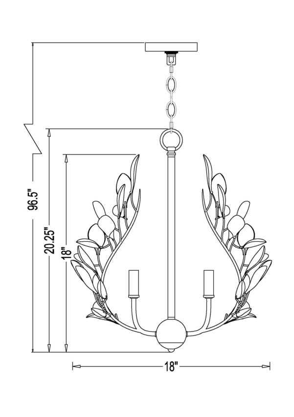 Z-Lite Claudine Chandelier Dimensions