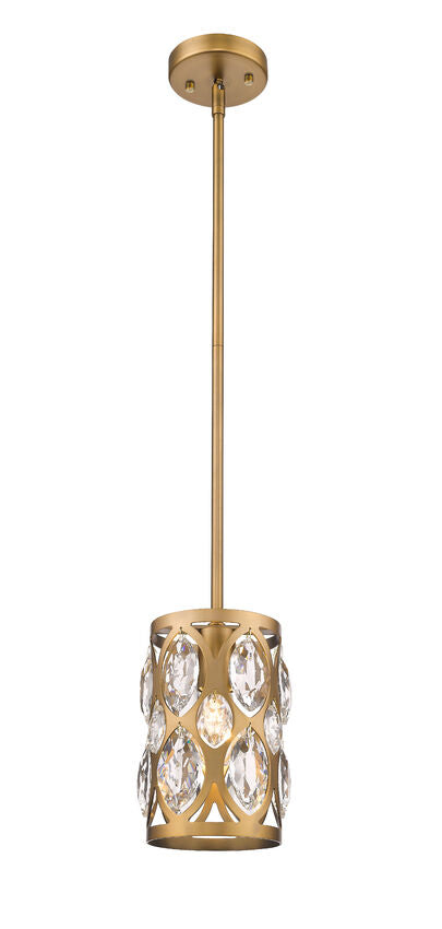 Z-Lite Dealey Mini Pendant, Heirloom Brass, Close-Up Detail View 2 | Lighting House Orillia