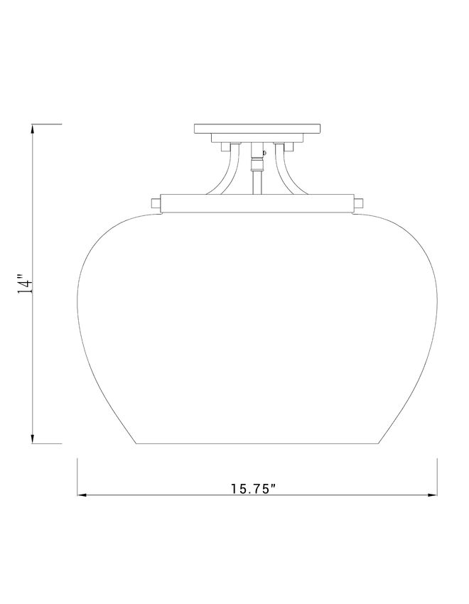 Z-Lite Joliet Semi-Flush Mount Dimensions