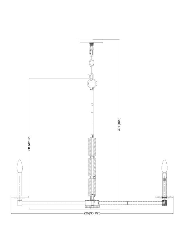 Z-Lite Kaden Chandelier Dimensions | Lighting House Orillia