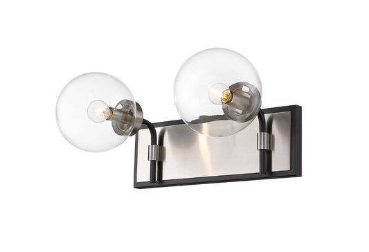 Z-Lite Parsons Vanity Light 2-Light Matte Black Brushed Nickel | Lighting House Orillia