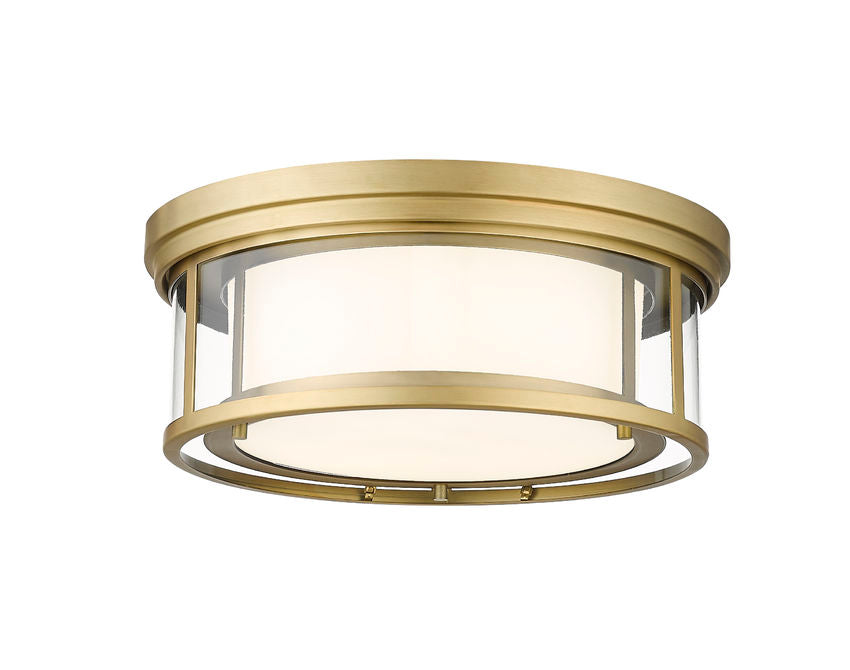 Z-Lite Willow Flush Mount, Clear & Matte Opal Glass, View 6 | Lighting House Orillia