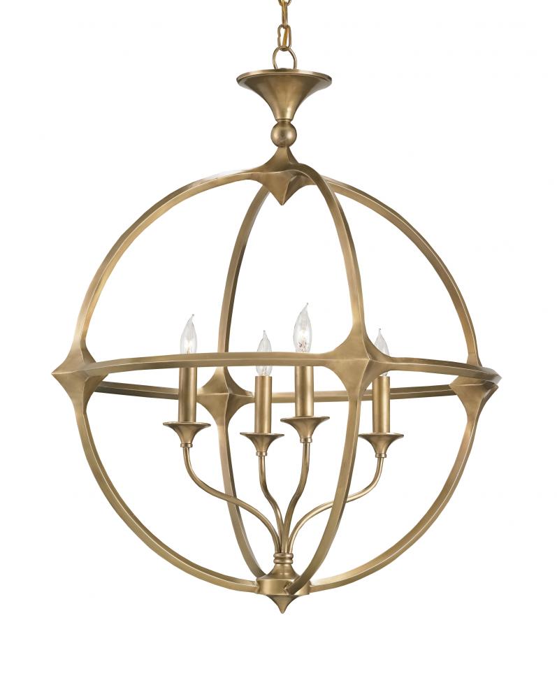Currey & Company Bellario Orb Chandelier Antique Brass - Lighting House Orillia