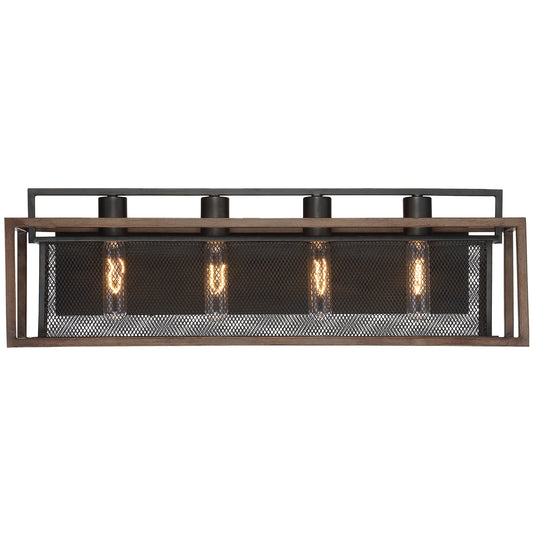 Varaluz Rio Lobo 4-Light Vanity Light - Dark Oak/Black