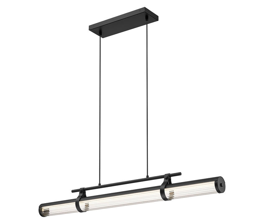 Z-Lite Benoit Linear Chandelier Matte Black - lifestyle