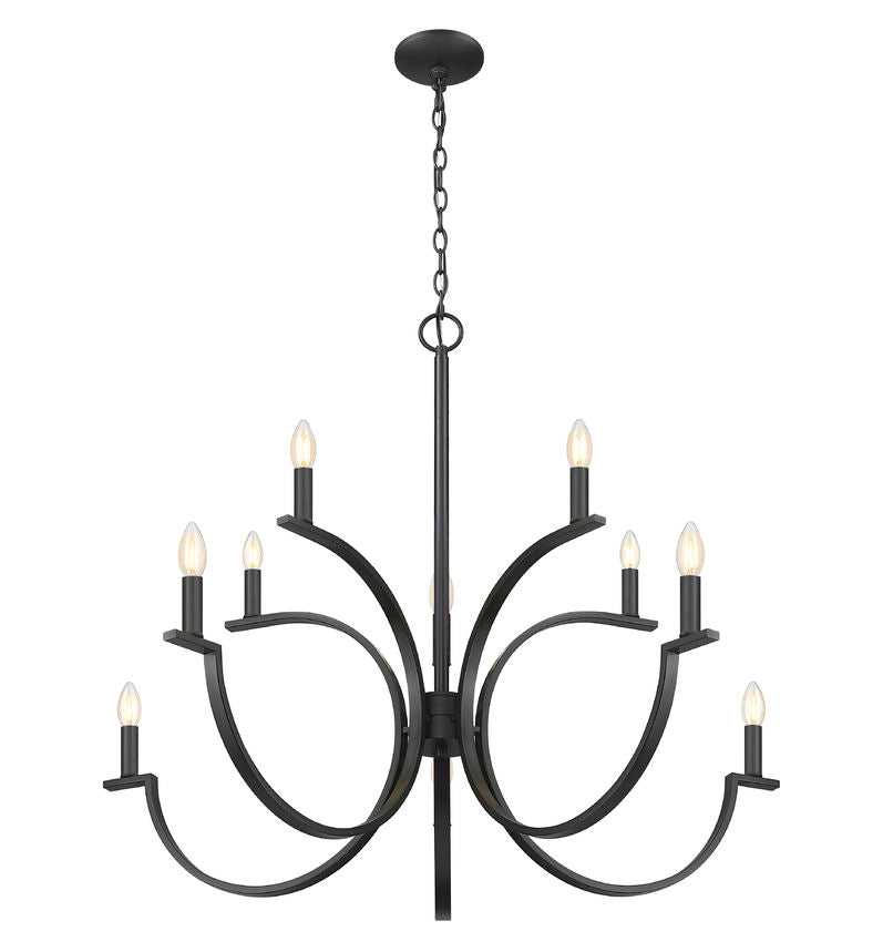 Z-Lite Cordelia Chandelier 10-Light Matte Black - Lighting House Orillia
