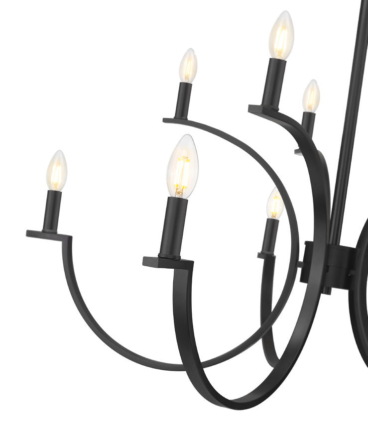 Z-Lite Cordelia Chandelier 10-Light Matte Black - Lighting House Orillia
