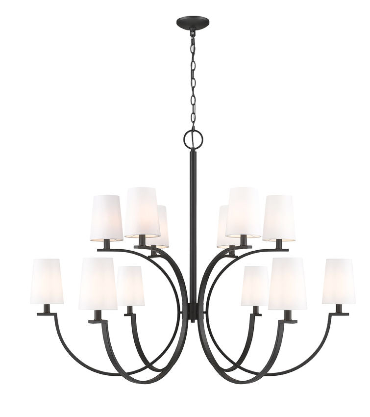 Z-Lite Cordelia Chandelier 12-Light Matte Black - Lighting House Orillia