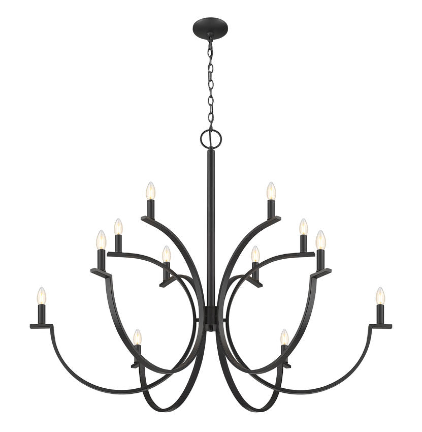 Z-Lite Cordelia Chandelier 12-Light Matte Black - Lighting House Orillia