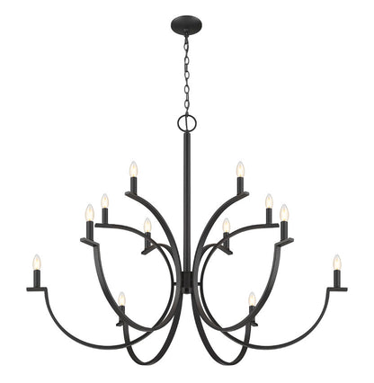 Z-Lite Cordelia Chandelier 12-Light Matte Black - Lighting House Orillia