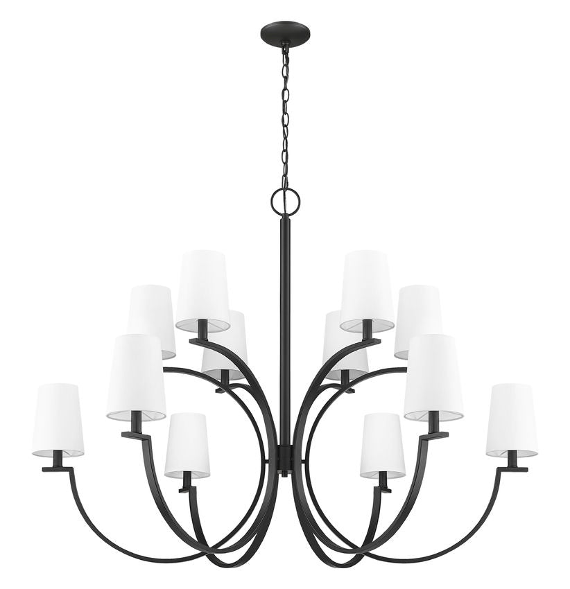 Z-Lite Cordelia Chandelier 12-Light Matte Black - Lighting House Orillia
