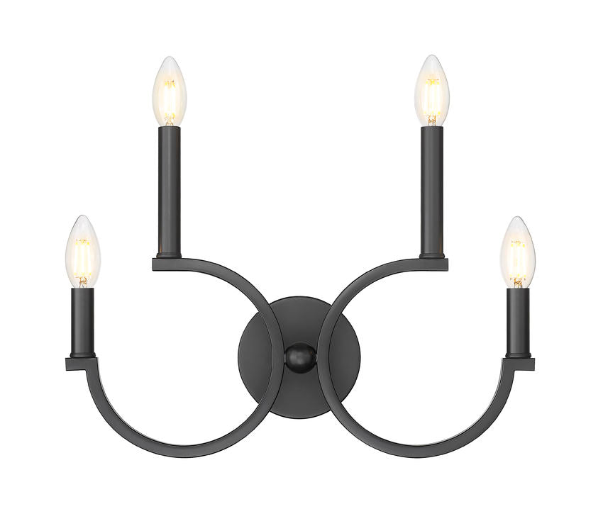 Z-Lite Cordelia Wall Sconce Matte Black - Lighting House Orillia