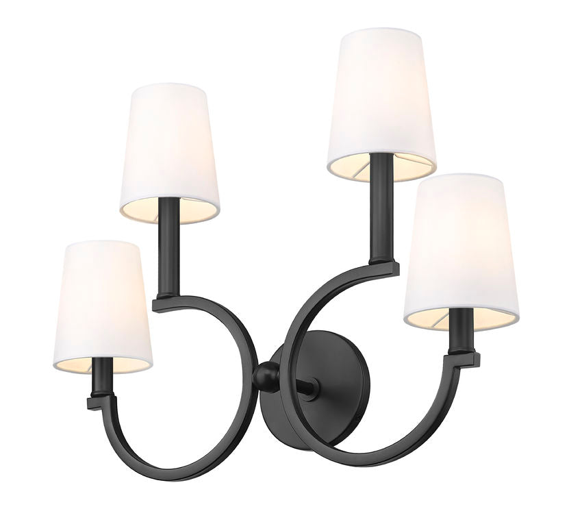 Z-Lite Cordelia Wall Sconce Matte Black - Lighting House Orillia