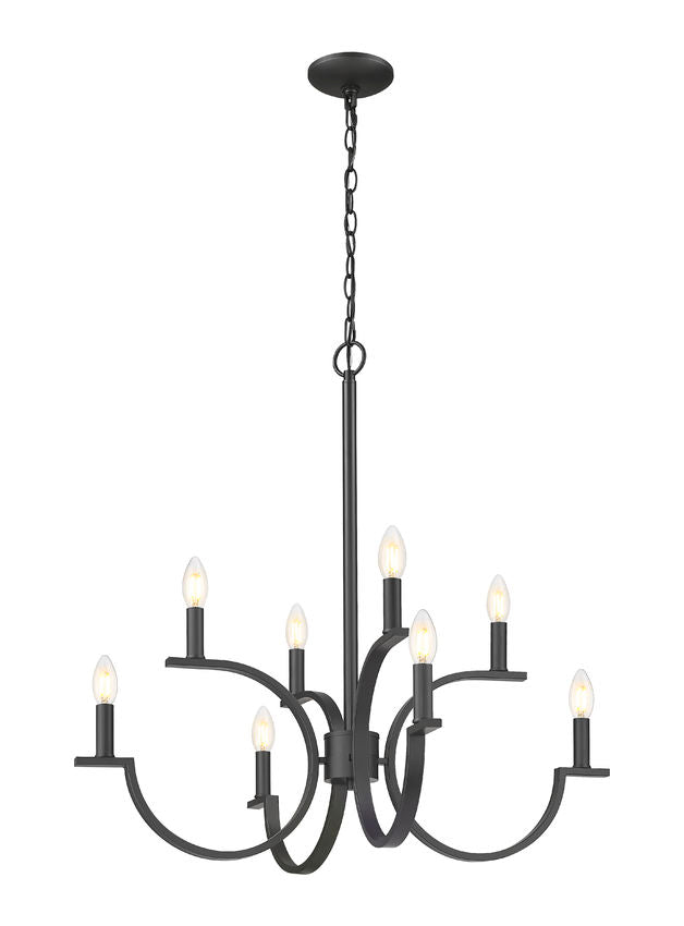 Z-Lite Cordelia Chandelier 8-Light Matte Black - Lighting House Orillia