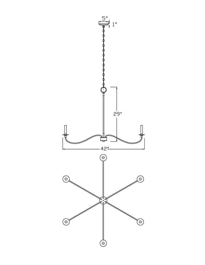 Z-Lite Arrington Chandelier 42 inch Rubbed Brass | Lighting House Orillia