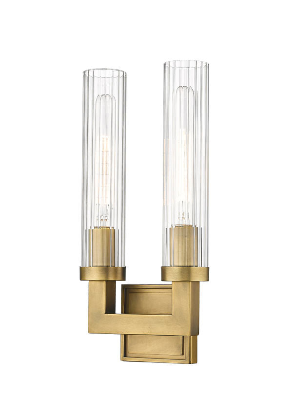 Z-Lite Beau Wall Sconce 2-Light Rubbed Brass | Lighting House Orillia