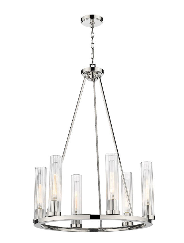 Z-Lite Beau Chandelier 6-Light Polished Nickel | Lighting House Orillia