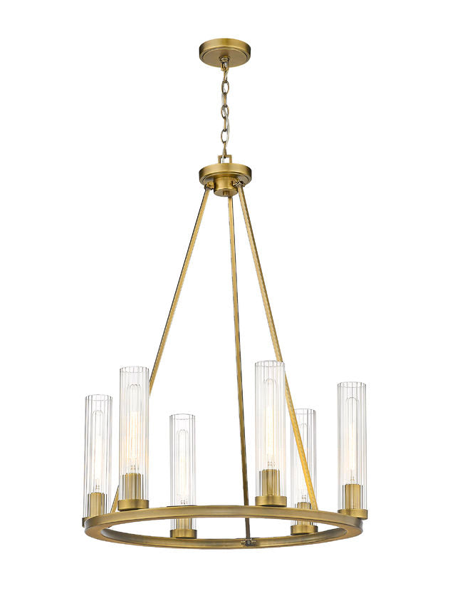 Z-Lite Beau Chandelier 6-Light Rubbed Brass | Lighting House Orillia