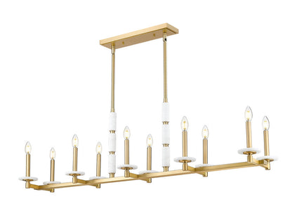 Z-Lite Kaden Linear Chandelier 10-Light Modern Gold | Lighting House Orillia