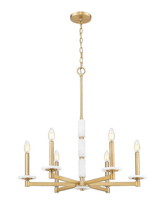 Z-Lite Kaden Chandelier 6-Light Modern Gold | Lighting House Orillia