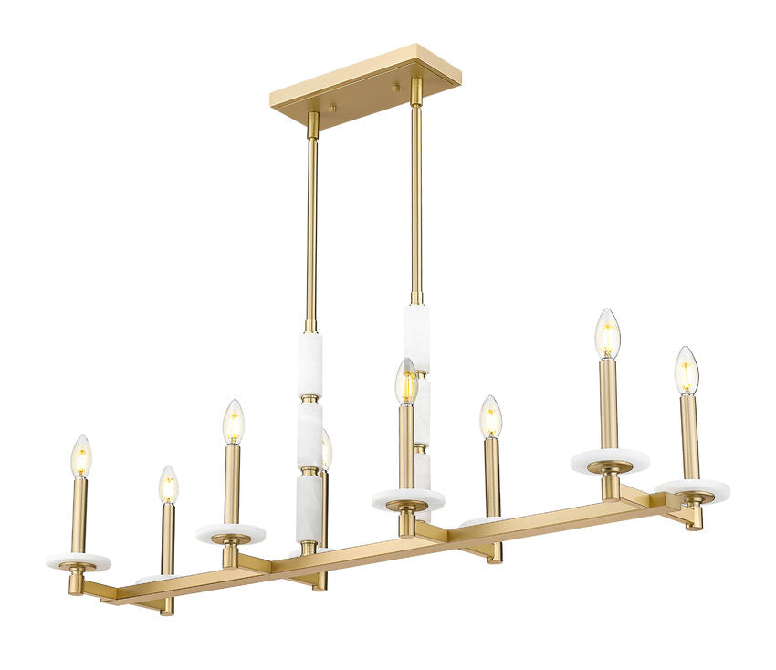 Z-Lite Kaden Linear Chandelier 8-Light Modern Gold | Lighting House Orillia