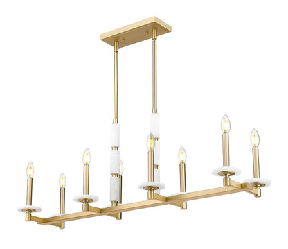 Z-Lite Kaden Linear Chandelier 8-Light Modern Gold | Lighting House Orillia