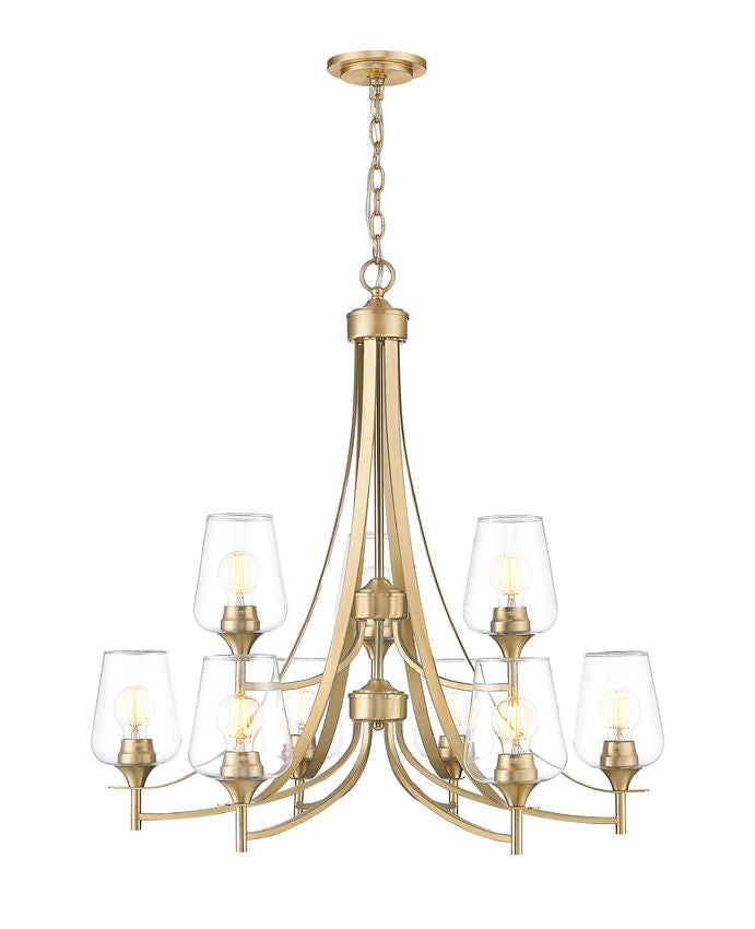 Z-Lite Joliet 9-Light Chandelier Burnished Brass | Lighting House Orillia
