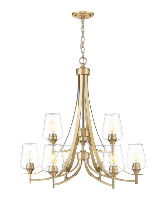 Z-Lite Joliet 9-Light Chandelier Burnished Brass | Lighting House Orillia
