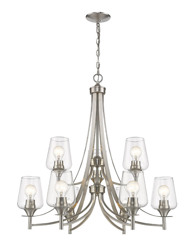 Z-Lite Joliet 9-Light Chandelier Brushed Nickel | Lighting House Orillia