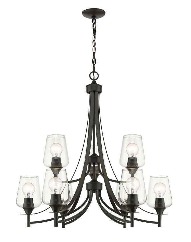 Z-Lite Joliet 9-Light Chandelier Matte Black | Lighting House Orillia
