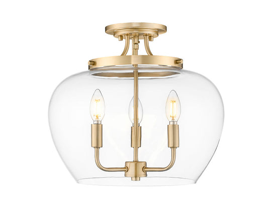 Z-Lite Joliet Semi-Flush Mount Burnished Brass | Lighting House Orillia