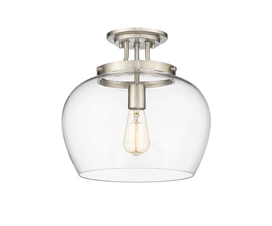 Z-Lite Joliet Semi-Flush Mount 1-Light Brushed Nickel | Lighting House Orillia