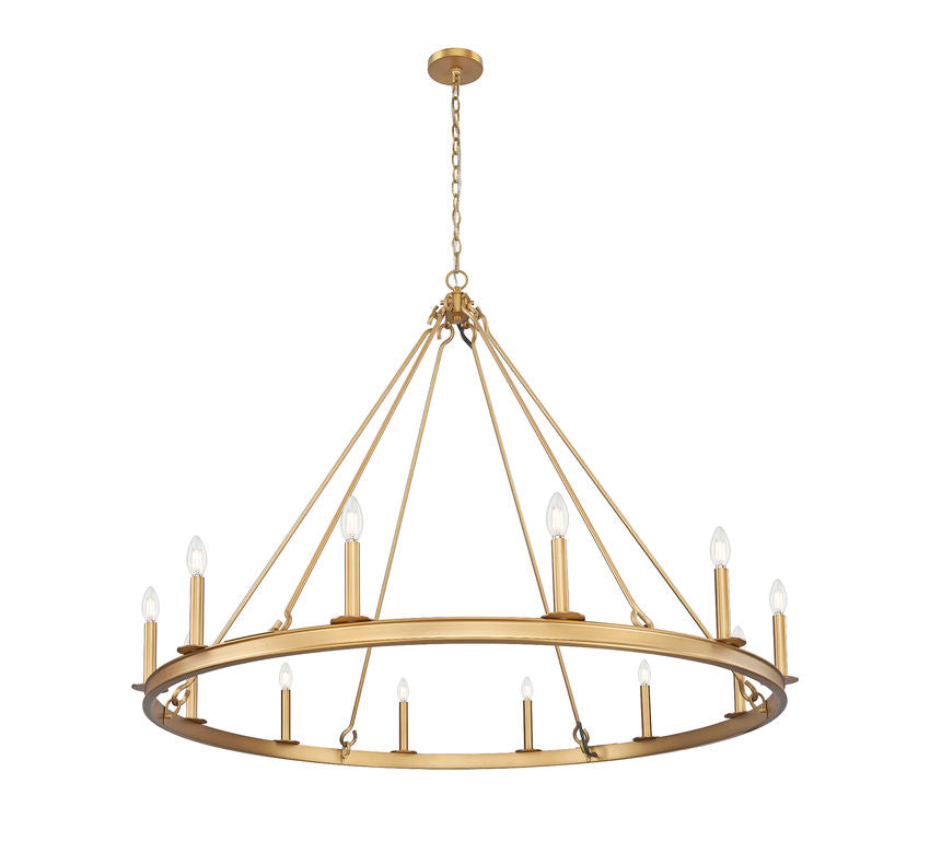 Z-Lite Barclay 12-Light Chandelier Rubbed Brass | Lighting House Orillia