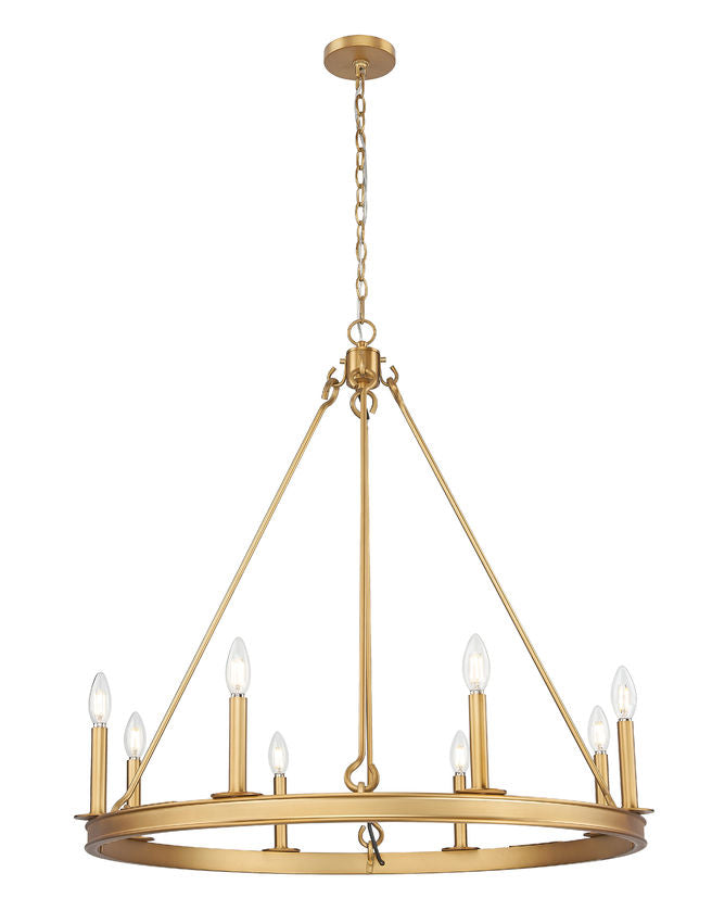Z-Lite Barclay 8-Light Chandelier Rubbed Brass | Lighting House Orillia