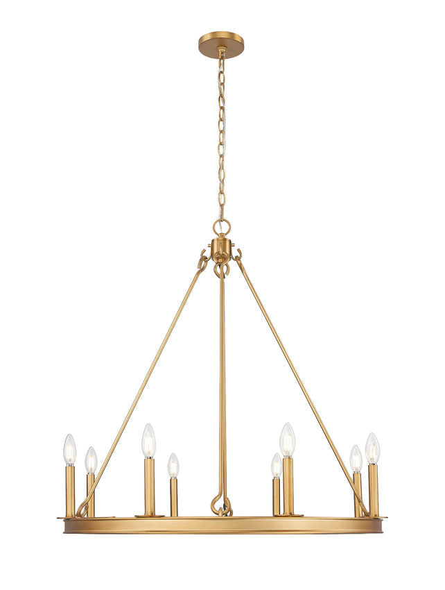Z-Lite Barclay 8-Light Chandelier Rubbed Brass | Lighting House Orillia