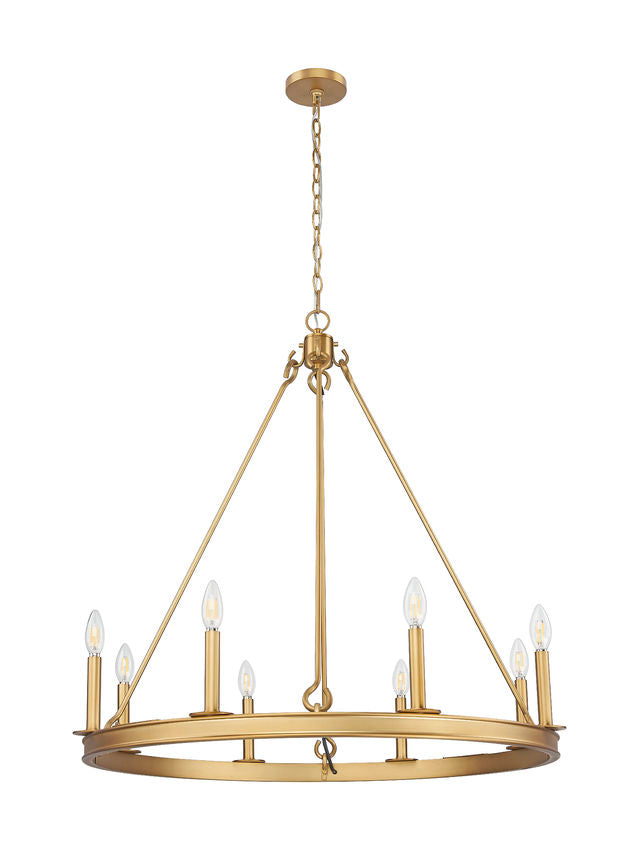Z-Lite Barclay 8-Light Chandelier Rubbed Brass | Lighting House Orillia