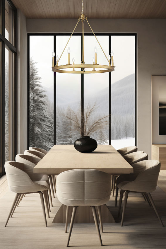 Z-Lite Barclay 8-Light Chandelier Rubbed Brass | Lighting House Orillia