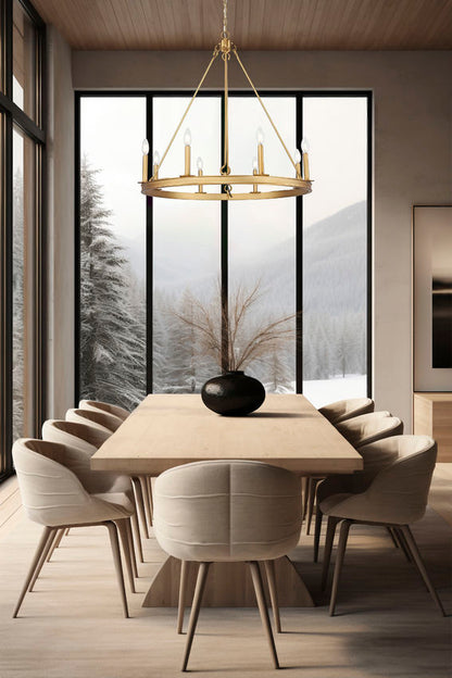 Z-Lite Barclay 8-Light Chandelier Rubbed Brass | Lighting House Orillia