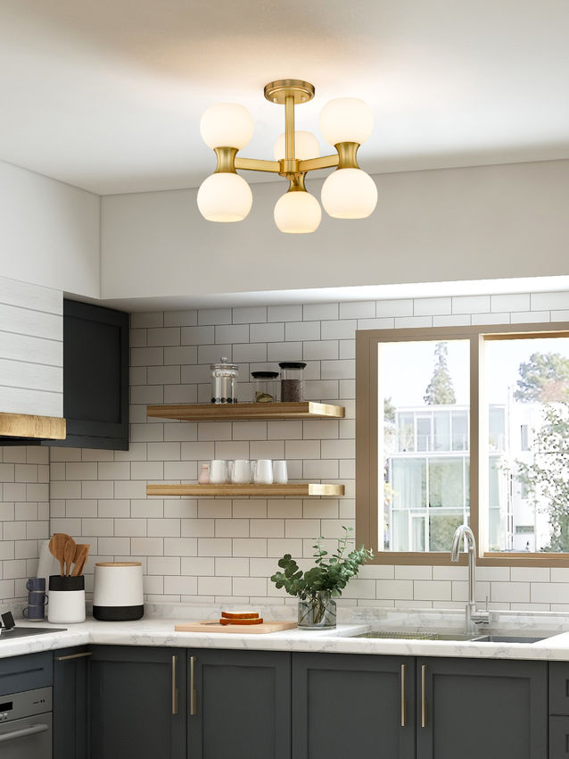 Z-Lite Artemis Semi-Flush Mount 6-Light Modern Gold | Lighting House Orillia